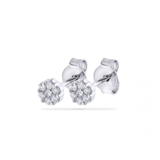 BOUCLES D'OREILLES OR BLANC DIAMANTS