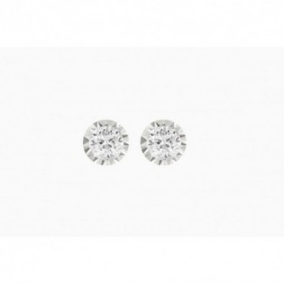 BOUCLES D'OREILLES OR BLANC DIAMANT