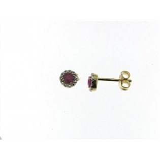 BOUCLES D'OREILLES OR ET RUBIS