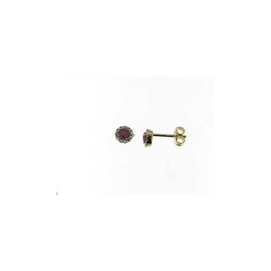 BOUCLES D'OREILLES OR ET RUBIS