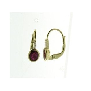 BOUCLES D'OREILLES RUBIS ET DIAMANTS