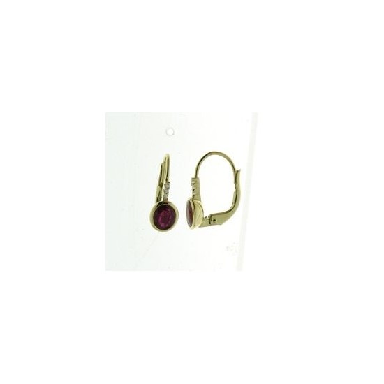 BOUCLES D'OREILLES RUBIS ET DIAMANTS