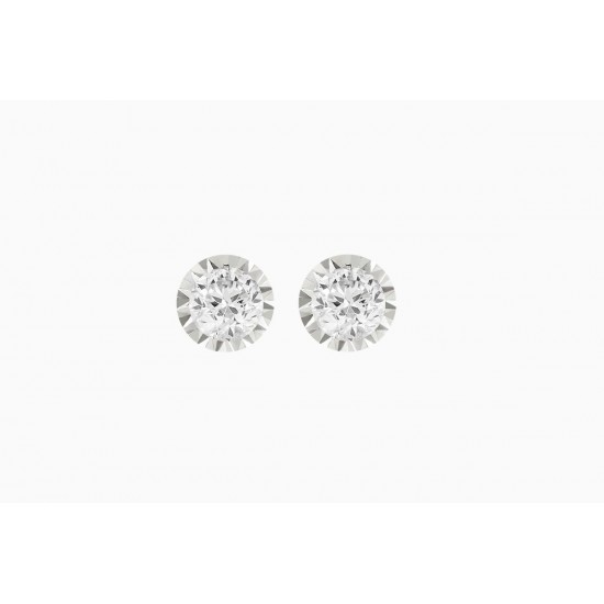 BOUCLES D'OREILLES OR BLANC DIAMANT