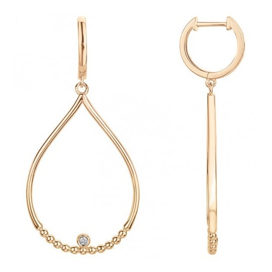 BOUCLES D'OREILLES EN PLAQUE OR ET DIAMANT LA GARCONNE