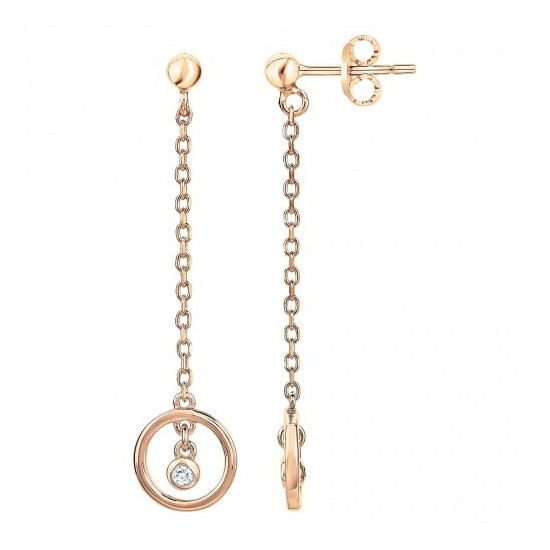 BOUCLES D'OREILLES EN PLAQUE OR ET DIAMANT LA GARCONNE