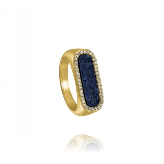 BAGUE ARGENT DORE LAPIS ET OXYDES CHARLES GARNIER