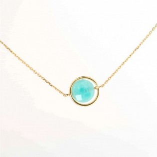 COLLIER EN OR ET AMAZONITE