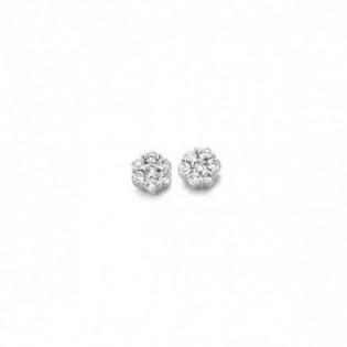 BOUCLES D'OREILLES OR BLANC ET DIAMANT