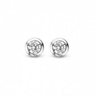 BOUCLES D'OREILLES OR BLANC DIAMANT