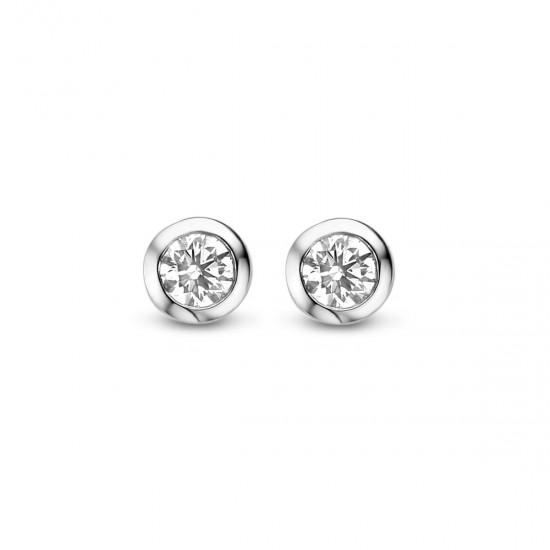 BOUCLES D'OREILLES OR BLANC DIAMANT