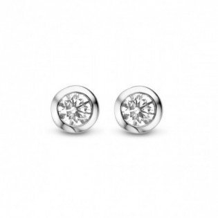 BOUCLES D'OREILLES EN OR BLANC ET DIAMANT