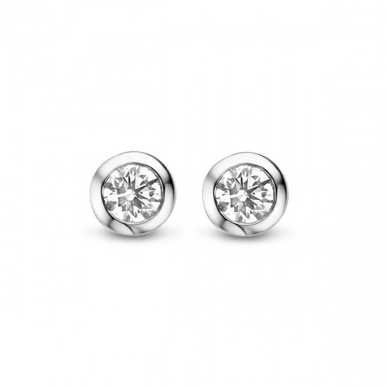 BOUCLES D'OREILLES EN OR BLANC ET DIAMANT