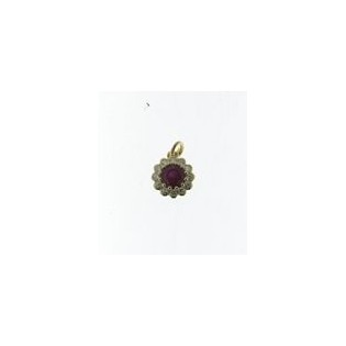 PENDENTIF RUBIS ET DIAMANTS