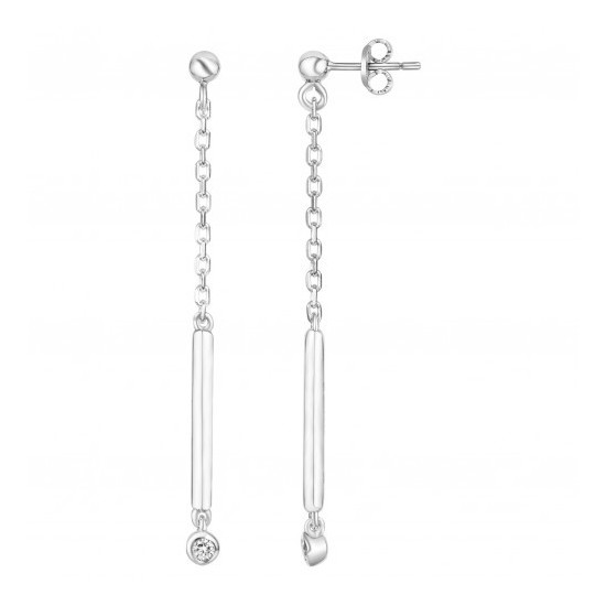 BOUCLES D'OREILLES ARGENT DIAMANT LA GARCONNE