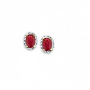 BOUCLES D'OREILLES OR ET RUBIS