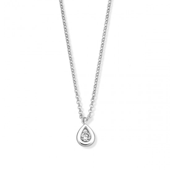 COLLIER EN OR BLANC ET DIAMANT