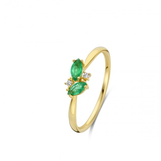 BAGUE COMPOSITION EMERAUDES ET DIAMANTS