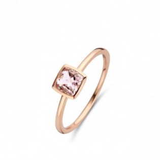 BAGUE EN OR ET QUARTZ ROSE