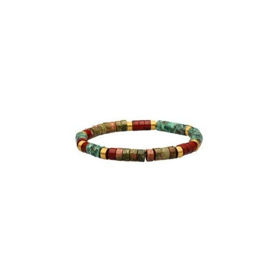 BRACELET UNAKITE TURQUOISE ET JASPE