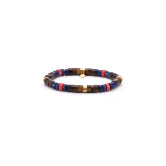 BRACELET LAPIS JASPE ET OEIL DE TIGRE