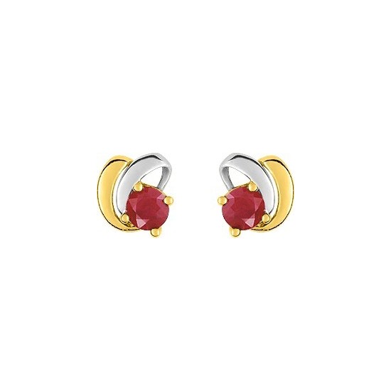 BOUCLES D'OREILLES EN OR ET RUBIS