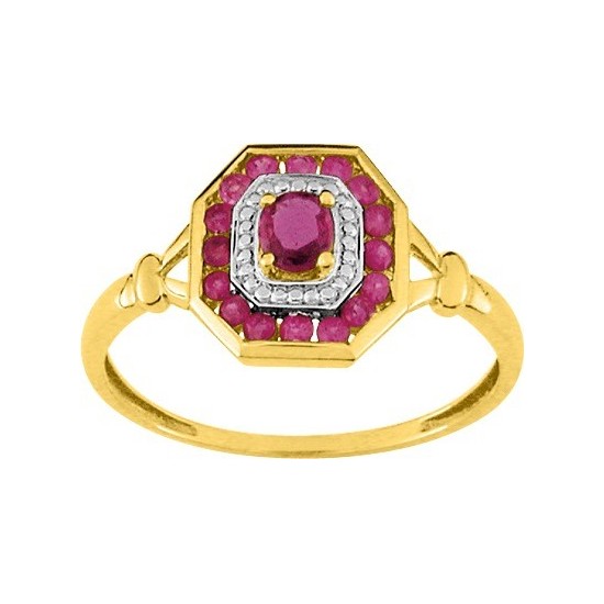 BAGUE EN OR ET RUBIS