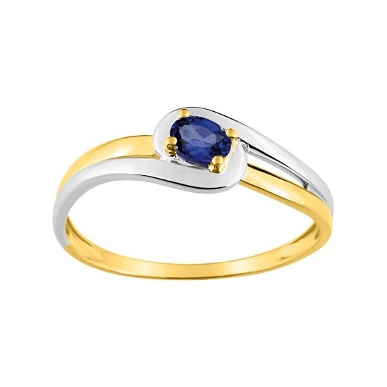 BAGUE EN OR ET SAPHIR