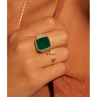 BAGUE BE MAAD ONYX VERT