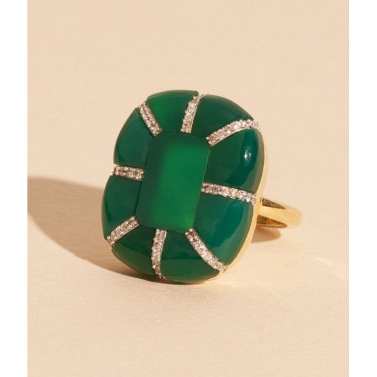 BAGUE BE MAAD ONYX VERT