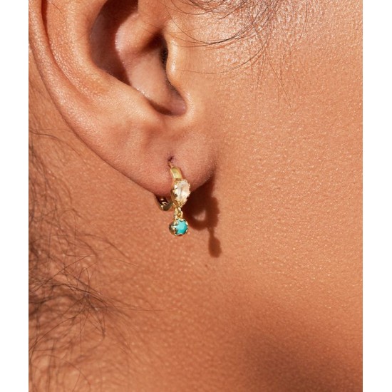 BOUCLES D'OREILLES BE MAAD PIERRE DE LUNE ET TURQUOISE