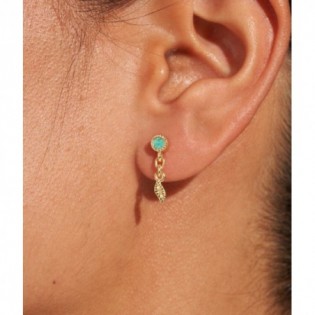 MONO BOUCLE D'OREILLE BE MAAD TURQUOISE