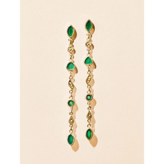 BOUCLES D'OREILLES BE MAAD ONYX VERT