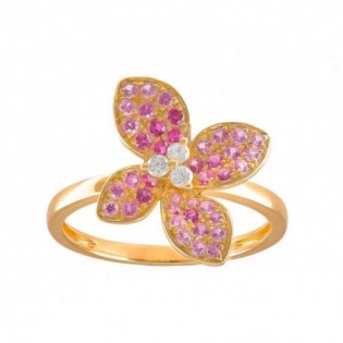 BAGUE FLEUR OR