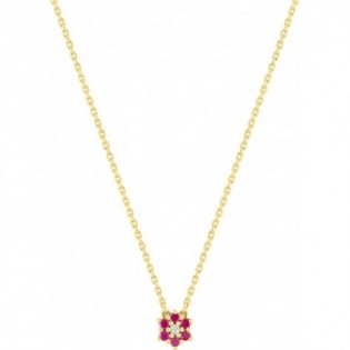 COLLIER OR JAUNE RUBIS ET DIAMANT