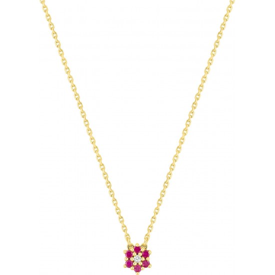 COLLIER OR JAUNE RUBIS ET DIAMANT