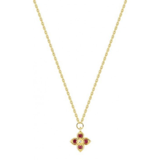 COLLIER OR JAUNE RUBIS ET DIAMANT