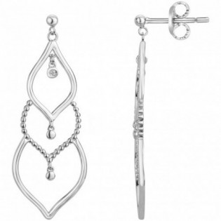 BOUCLES D'OREILLES ARGENT DIAMANT