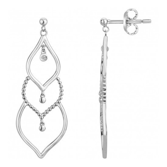 BOUCLES D'OREILLES ARGENT DIAMANT