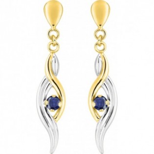 BOUCLES D'OREILLES OR ET SAPHIRS